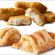 On top, McDonald's 4-piece McNuggets; on bottom, apple pie
